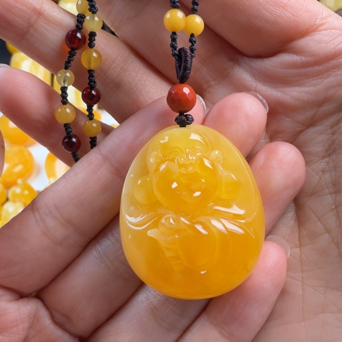 琥珀未镶嵌颈饰纯天然琥珀蜜蜡无优化