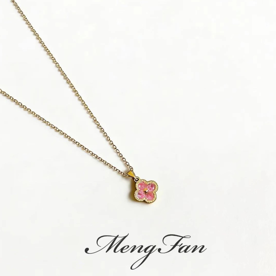 合金项链  【Dream梦梵】粉钻四叶草项链MF23