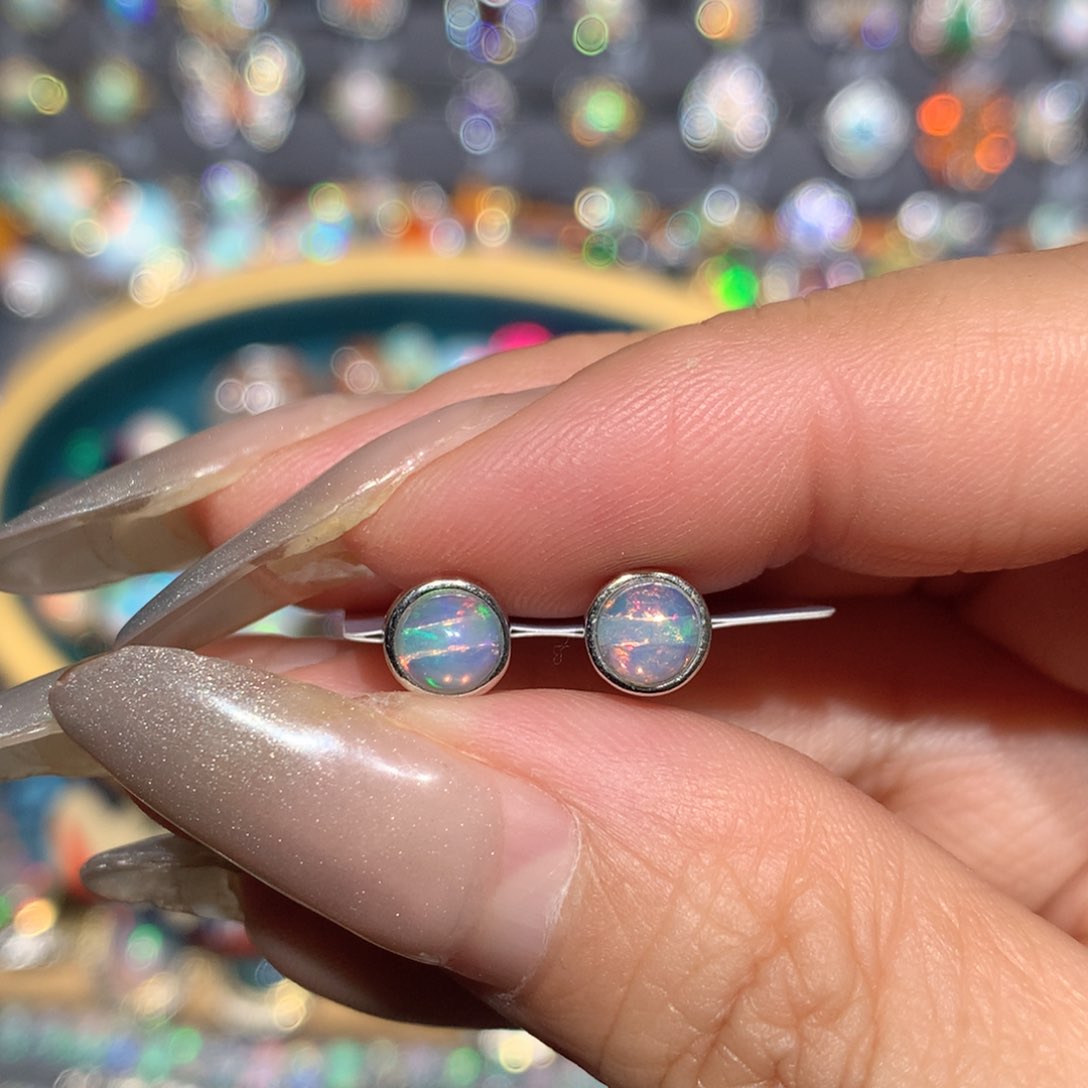 欧泊银S925镶嵌福利耳饰