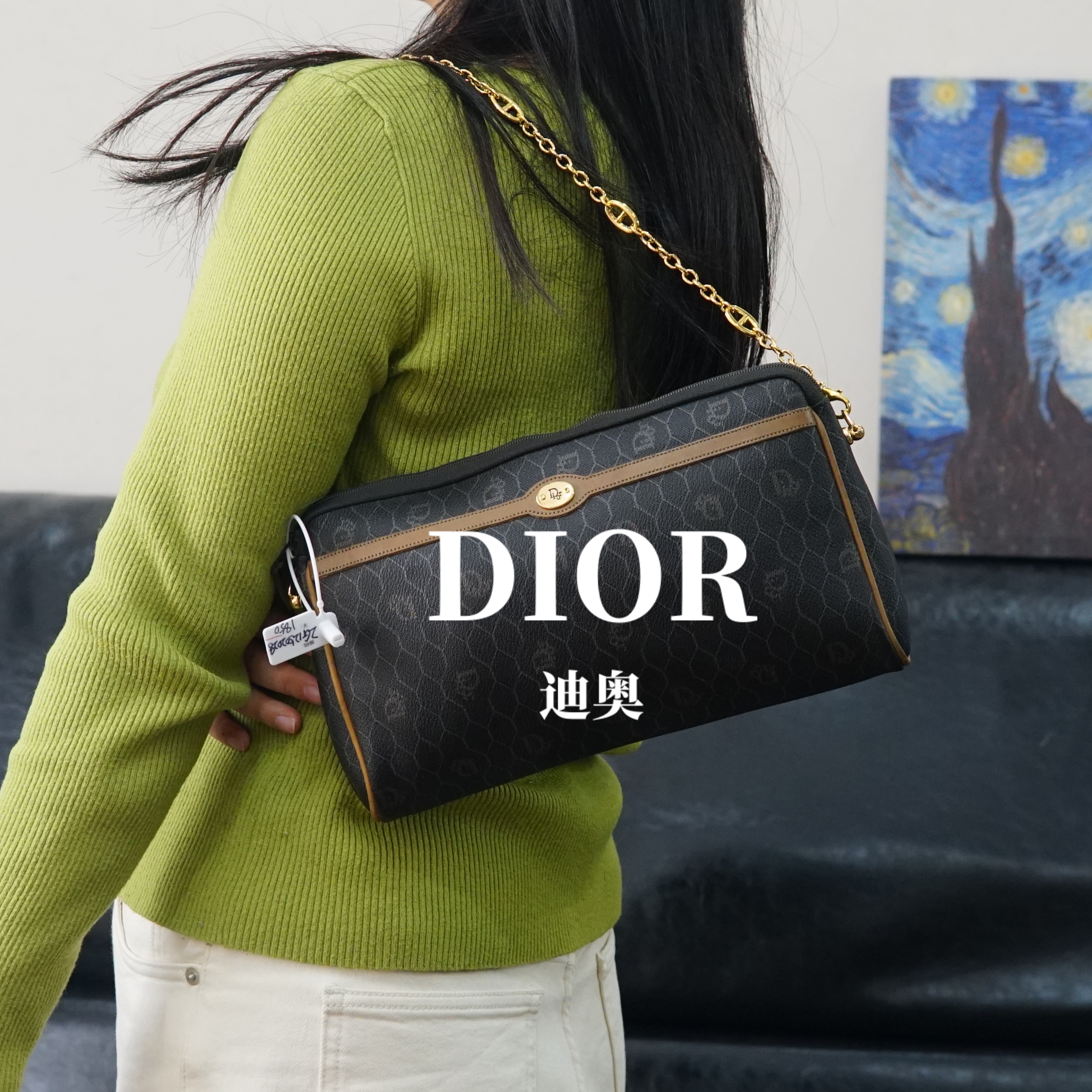 95新 DIOR/迪奥 黑花链条包/ZG12502028/2028