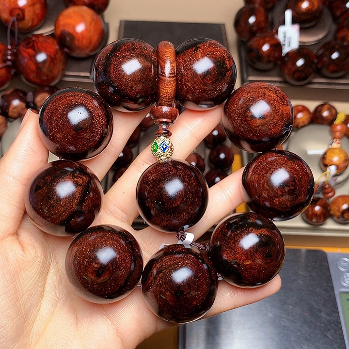 花梨木类手串/手链黄花梨风化料老挝花梨土埋料3.0