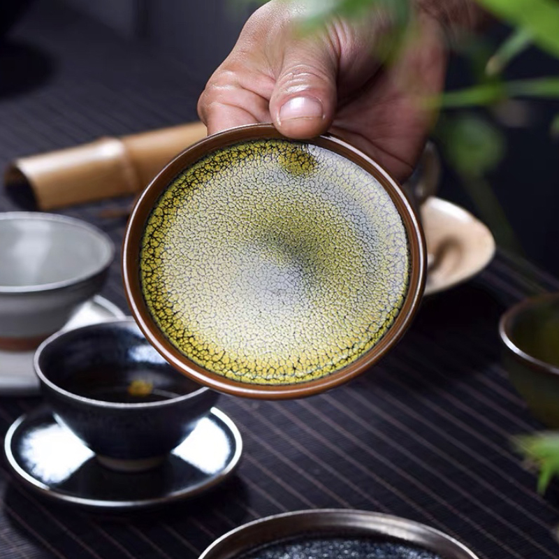 铁胎建盏杯托杯垫隔热杯子垫防烫耐高温高颜值高档陶瓷茶杯底托盘