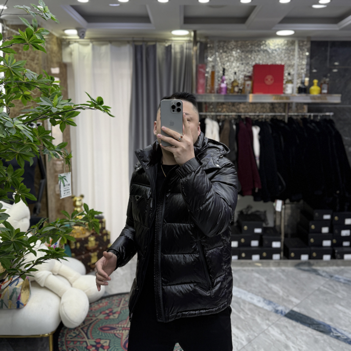 【三叔·顶奢】时尚高定男士雅痞可拆卸帽三角标休闲羽绒服外套3357