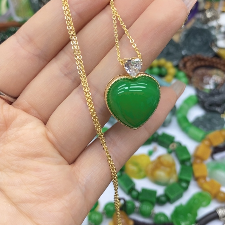 翡翠未镶嵌颈饰项链34