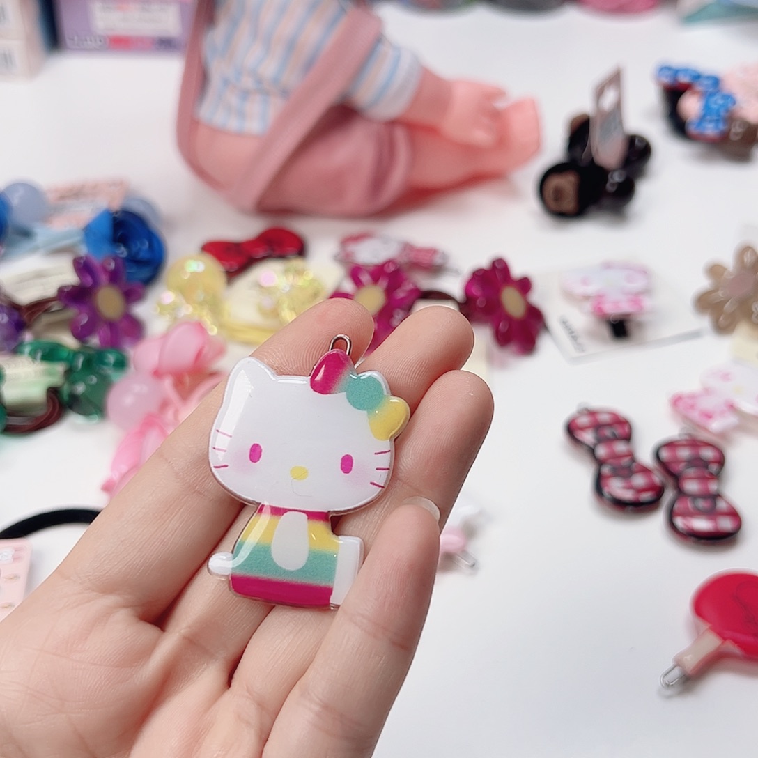彩虹扣夹儿童kitty