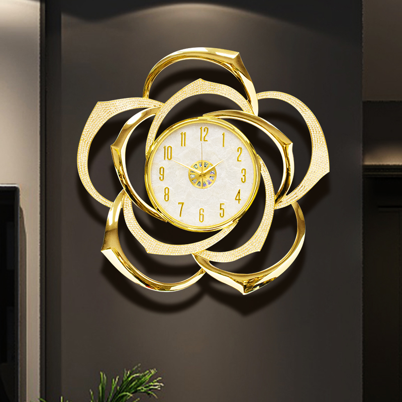 FB高端轻奢风合金静音装饰挂钟摆件客厅餐厅装饰品