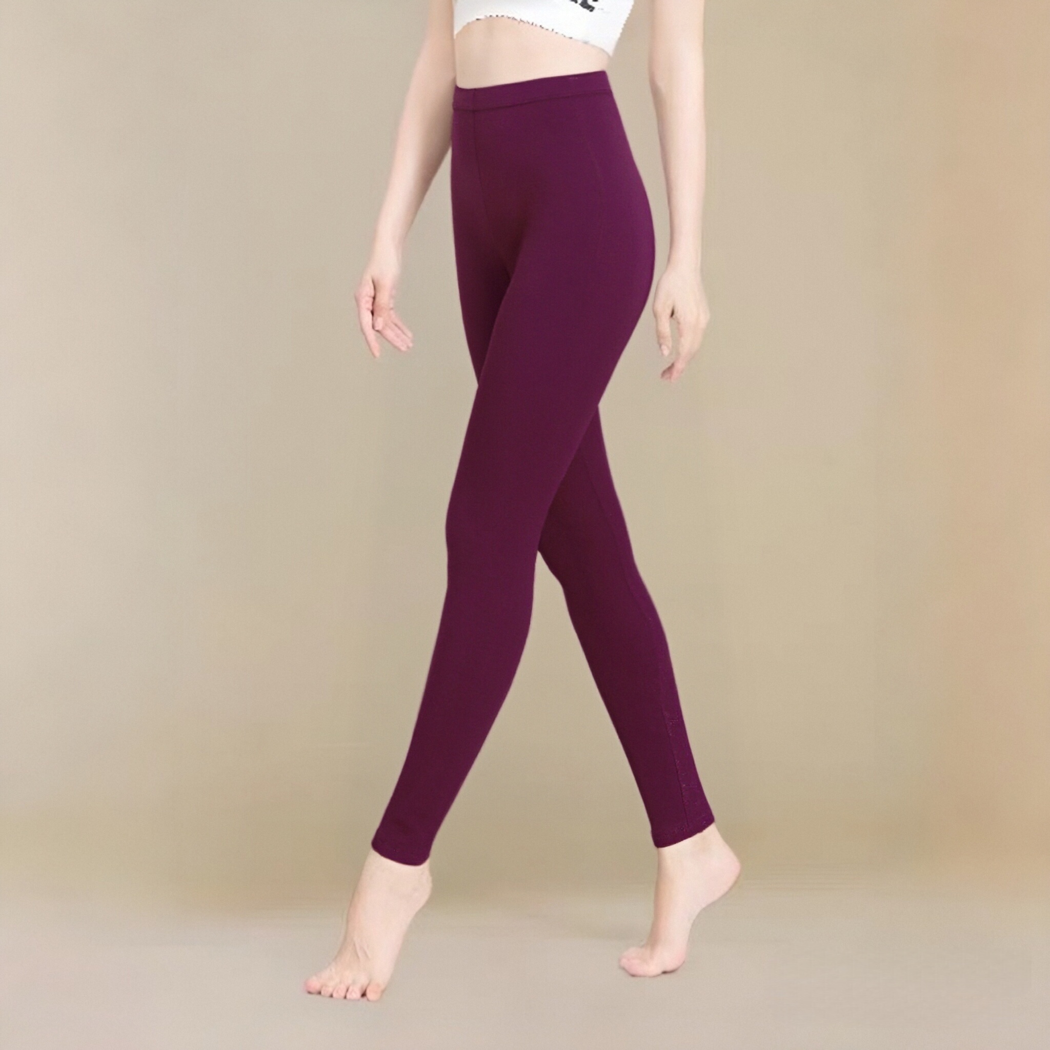 女士秋冬保暖长裤02475莫代尔双面绒保暖秋裤磨毛保暖裤舒适贴身