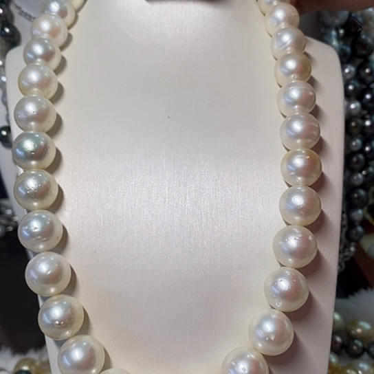 海水珍珠颈饰银S925镶嵌12-13