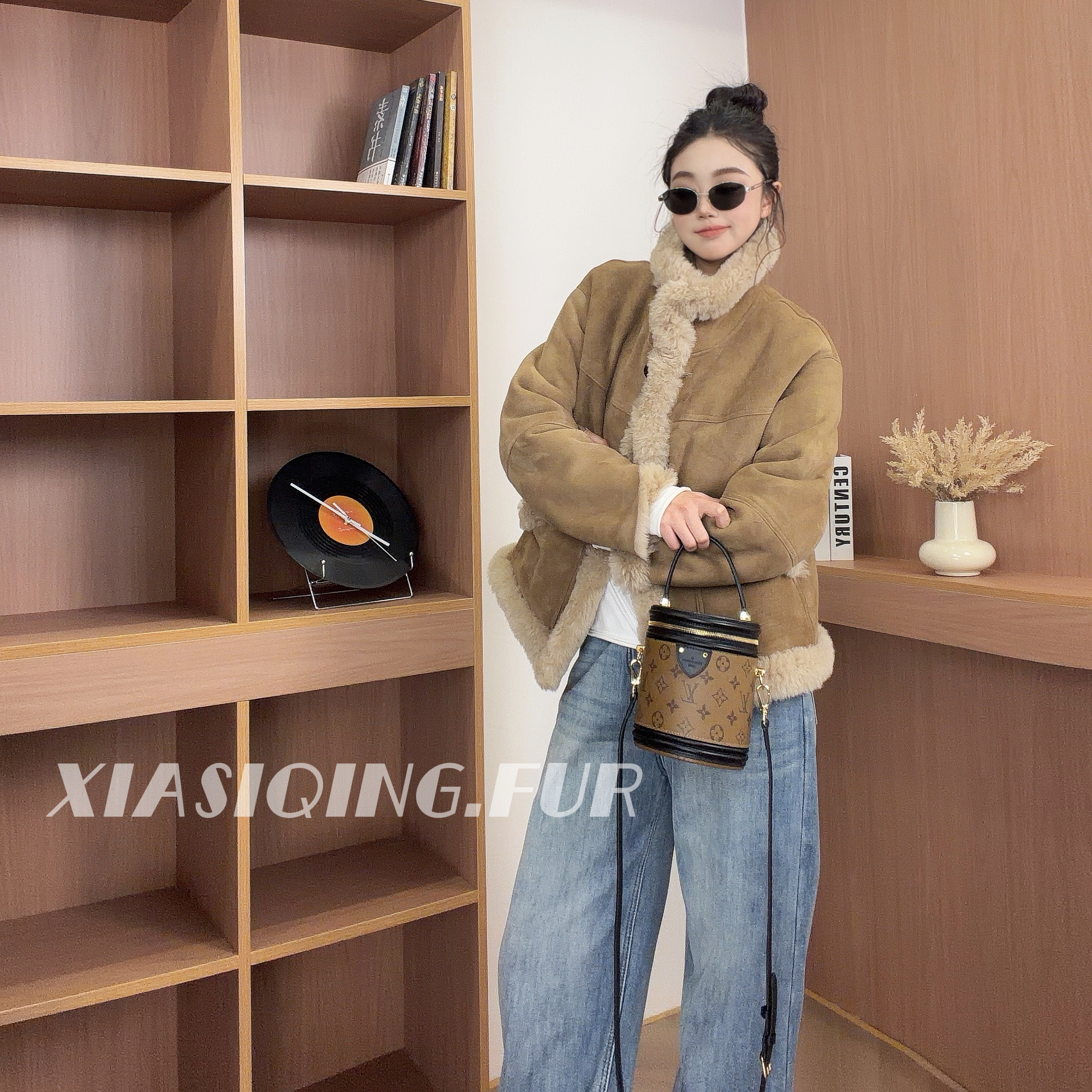 【晴晴推荐】｜25FW 1049 西班牙美丽奴原胚反绒羊皮毛一体皮草外套