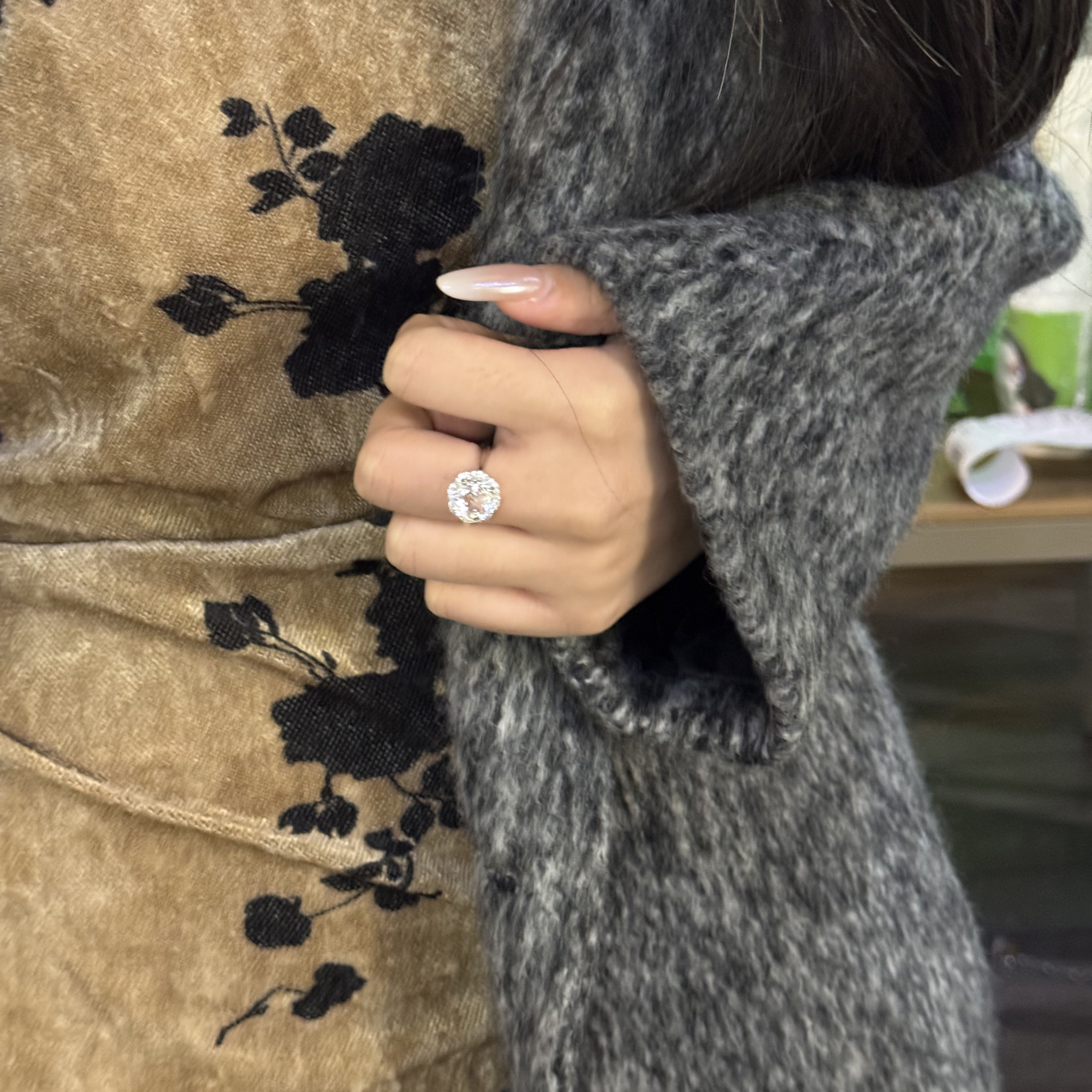 【双旦·玫瑰奇遇】白水晶玫瑰切精工款时尚简约个性款多样发一