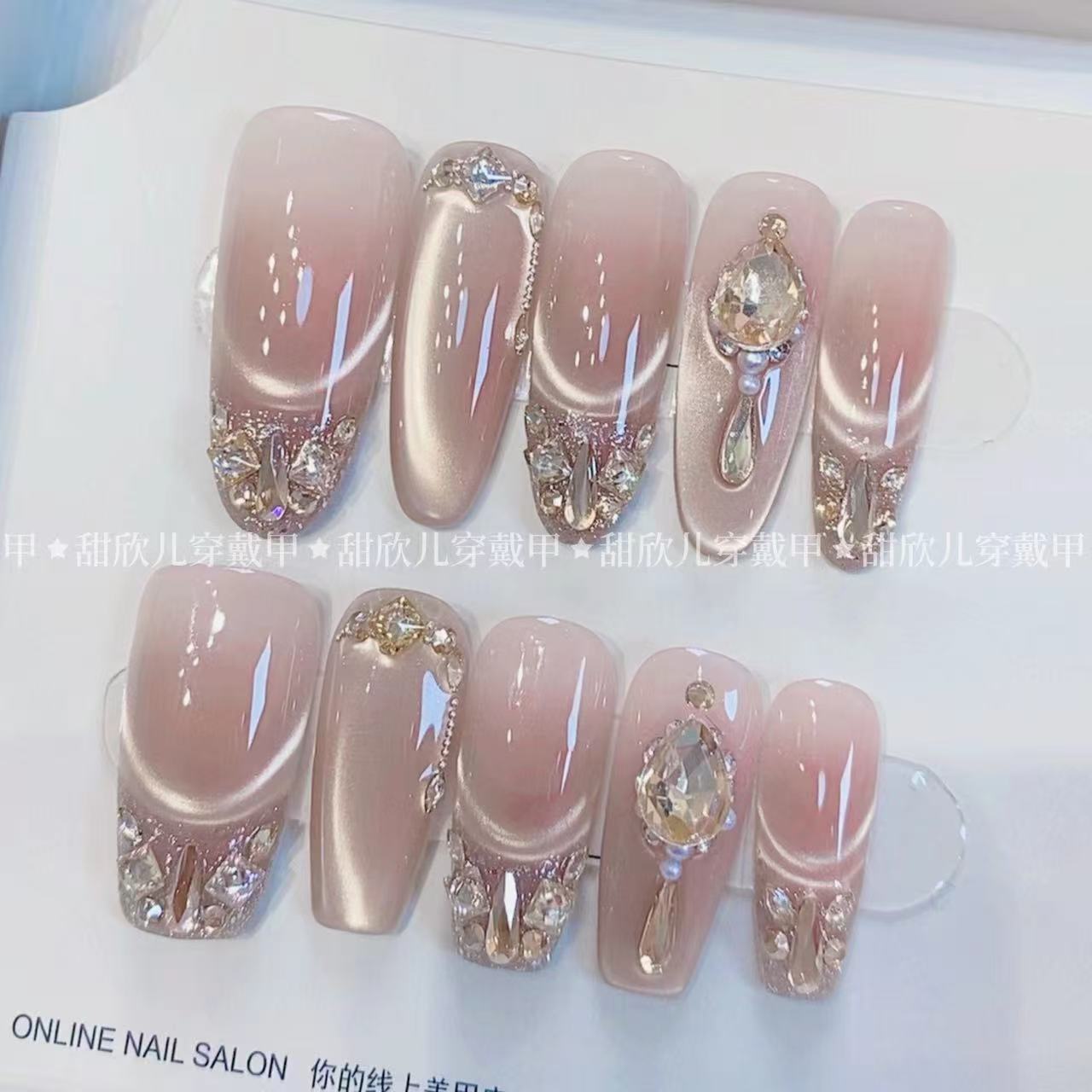 【密涅瓦金沙】时尚清新纯欲高级感成品美甲穿戴式手工穿戴甲