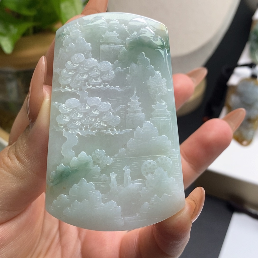 翡翠颈饰未镶嵌缅甸天然A货翡翠