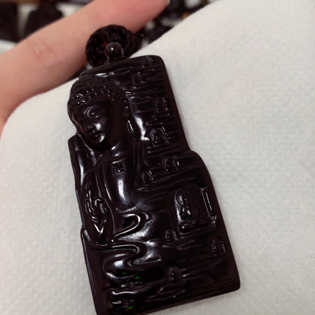 天然缅甸a货钢琴黑挂件