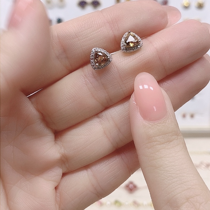 水晶耳饰银S925镶嵌76耳饰