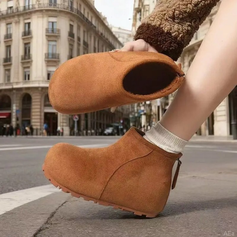 复古加绒松糕厚底百搭女鞋休闲鞋勃肯鞋短靴888-2