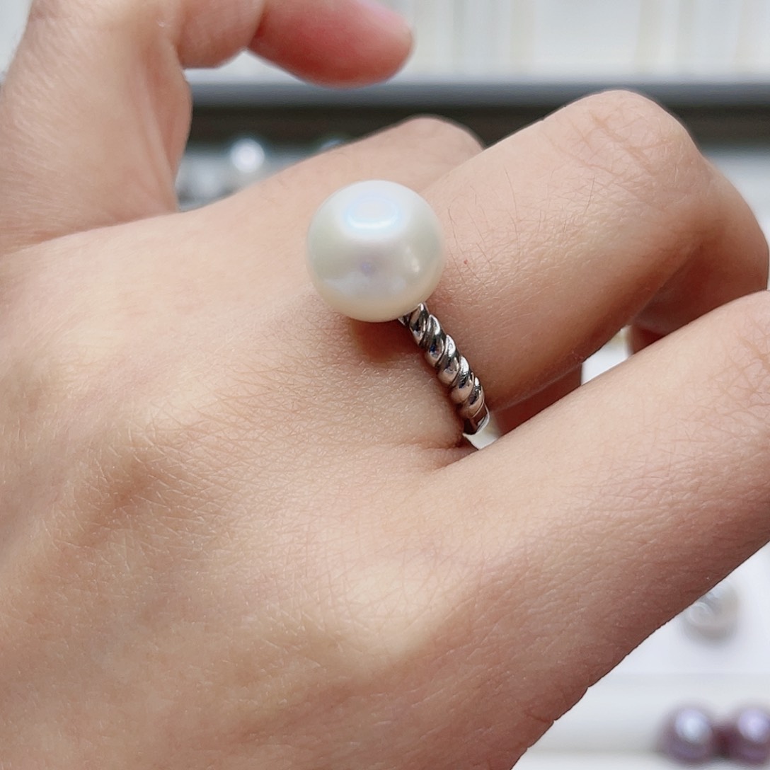 淡水珍珠戒指银S925镶嵌