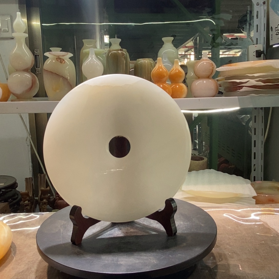 石材天然20厘米平安扣摆件，仅此一个