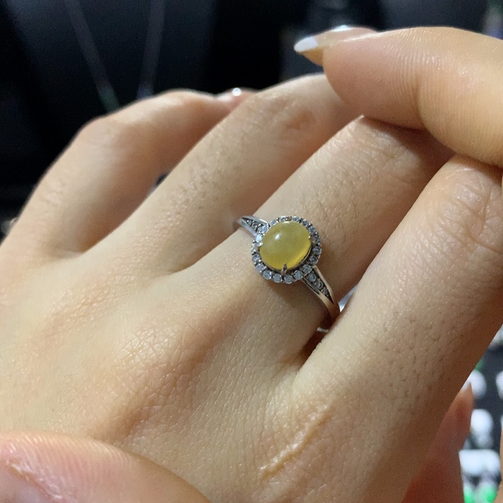 翡翠银S925镶嵌戒指