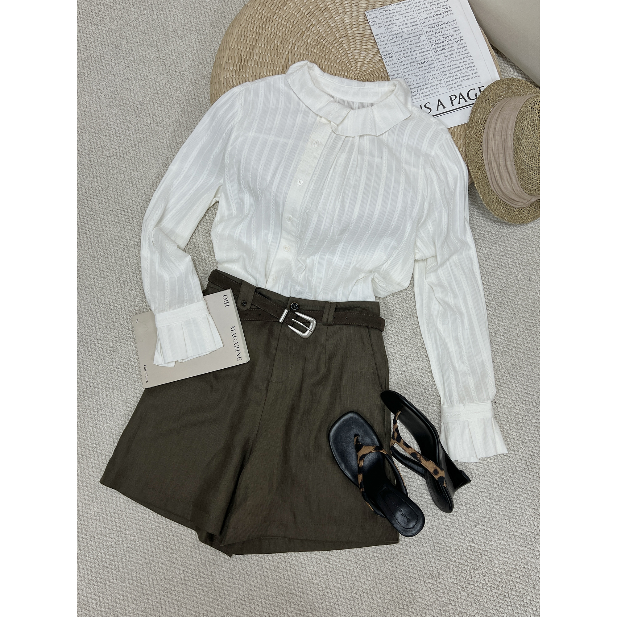 花边领米白色衬衫60012（清）