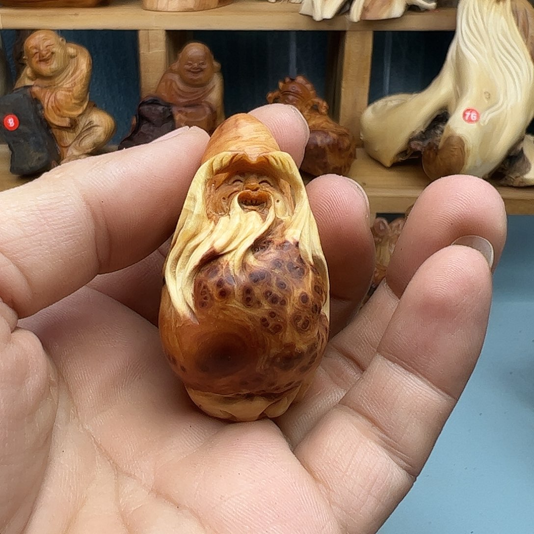 木咬****喵柏木摆件手把件