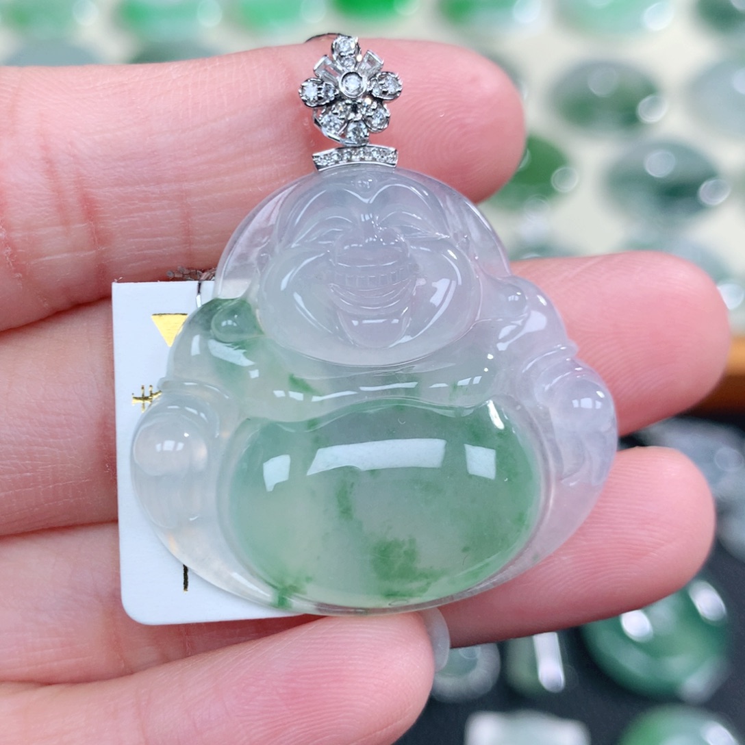 Y***Y翡翠18K金镶嵌吊坠(不含链)40-34.5-6.2