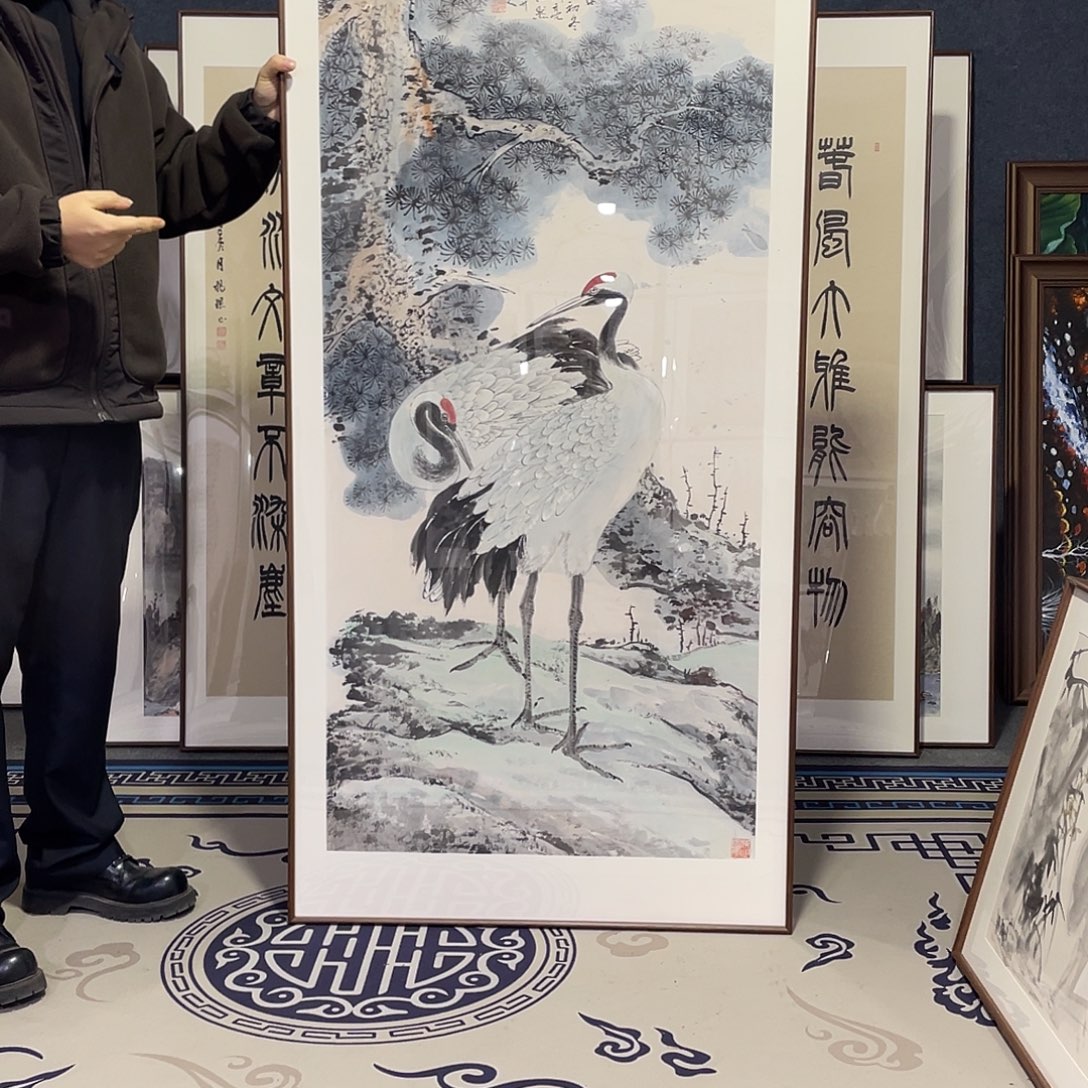 国画手绘画作品带框80/160