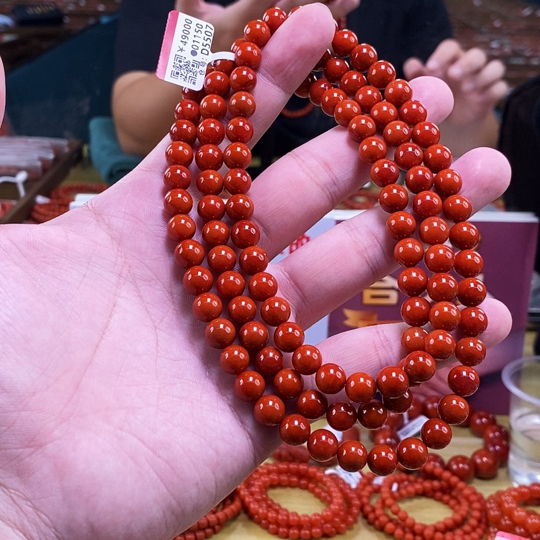 南红玛瑙未镶嵌手链9mm+