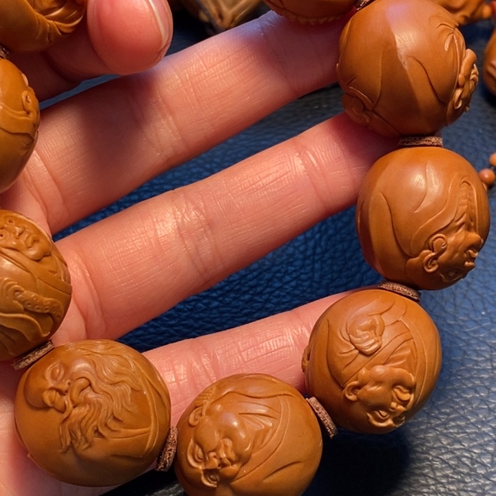 橄榄核手串/手链文*黄十八罗汉