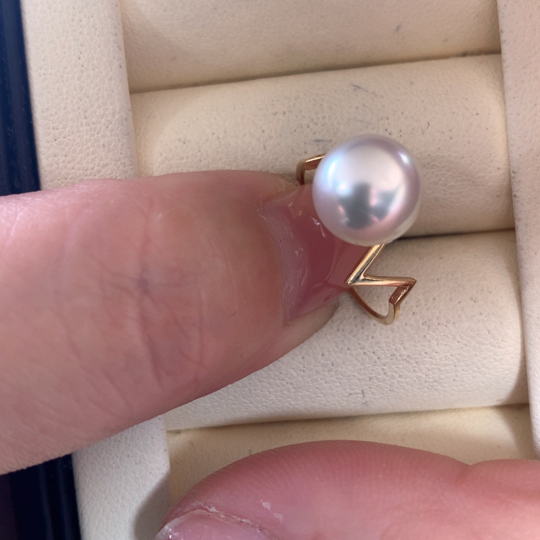 海水珍珠戒指18K金镶嵌