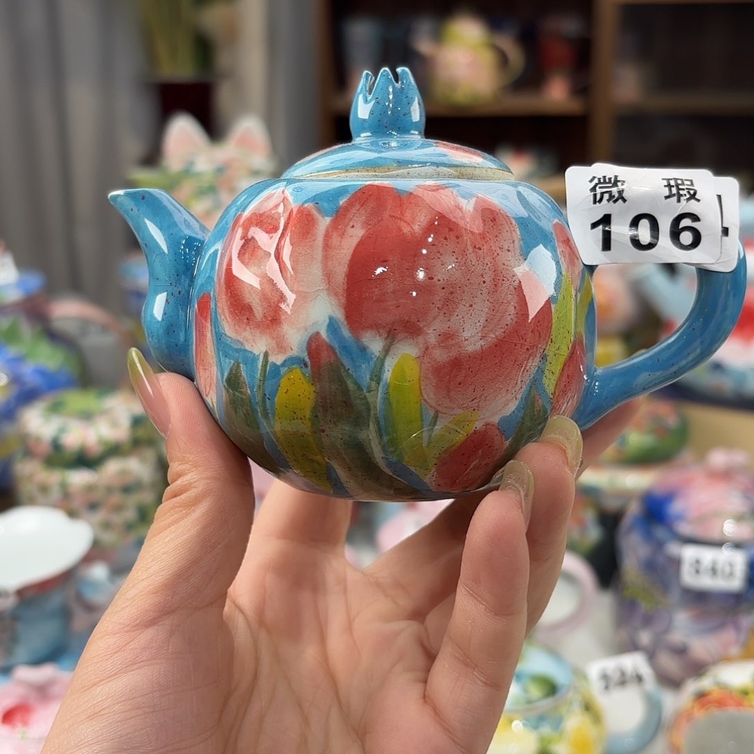 瓷片景德镇手绘高温釉下彩陶瓷茶具
