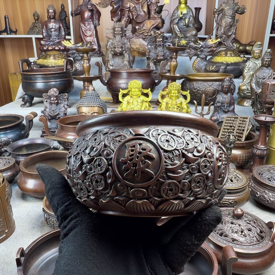 铜香炉铜摆件铜工艺品风水摆件