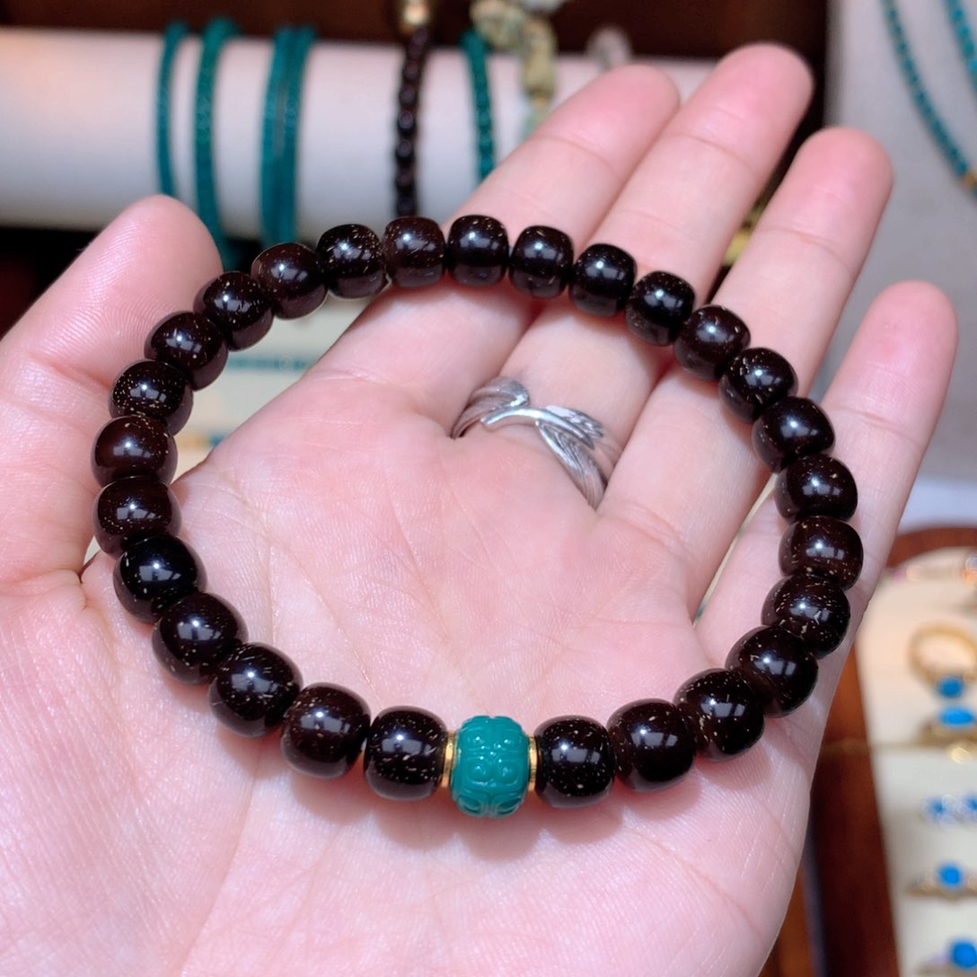 绿松石珠宝奇石18K金镶嵌