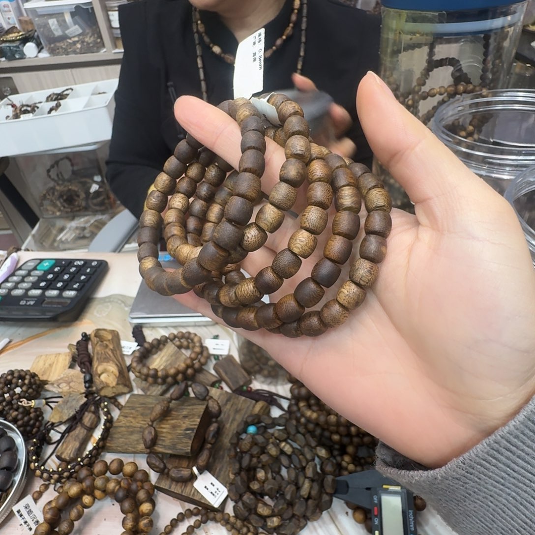 沉香沉香碎屑白棋老料鼓珠单圈 8m 多样性发一