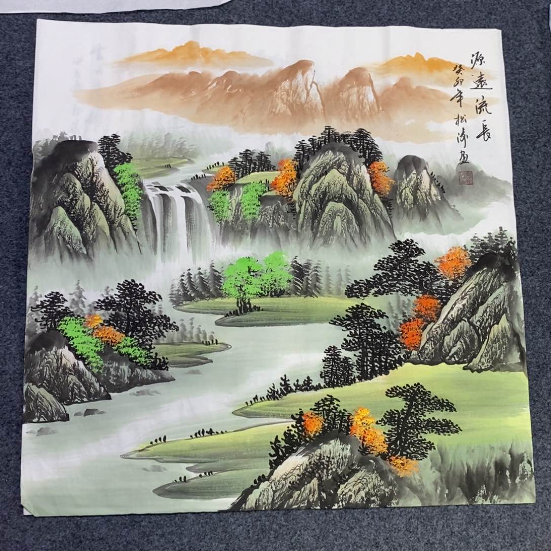 国画尺寸68✖️68手绘斗方画画