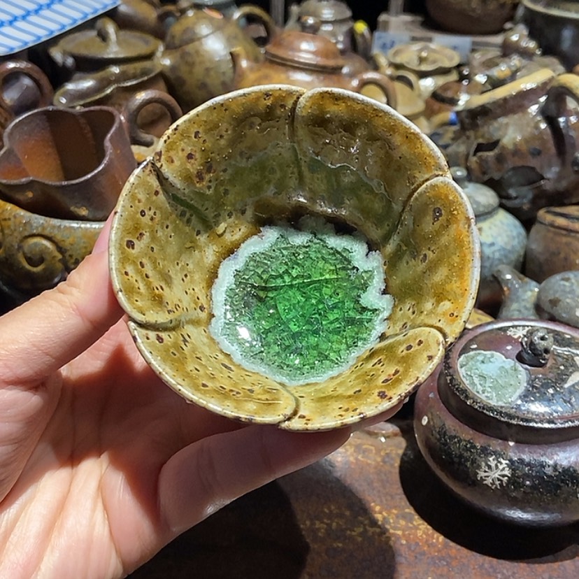 【闪购商品】茶壶紫砂V****T瑕疵金丝绿底杯