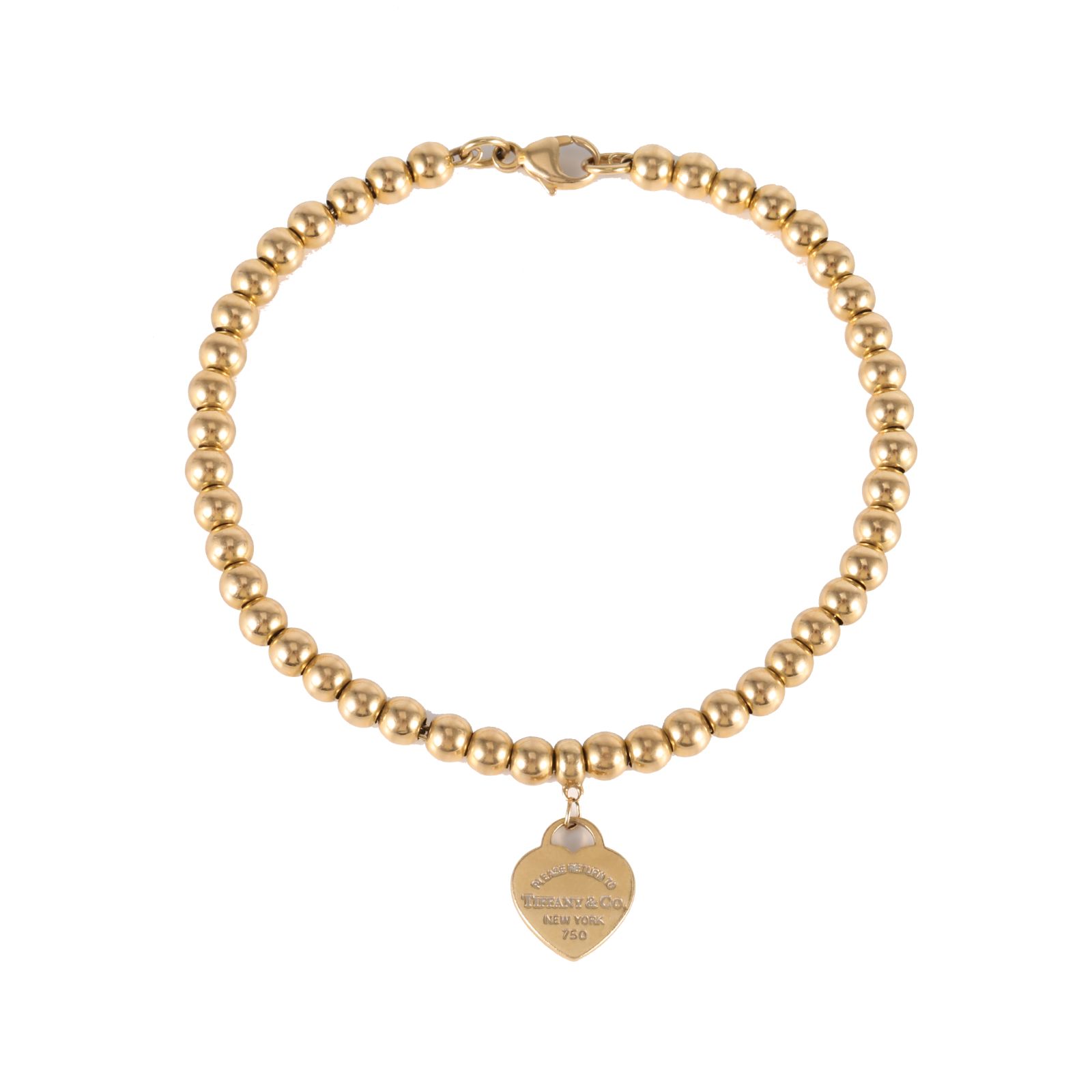 99新 Tiffany & Co./蒂芙尼 活动-300【念念】 18K黄金 爱心 手链