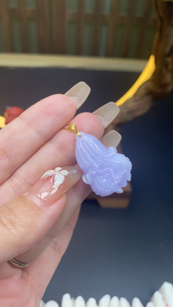 天然a货翡翠18k白菜698