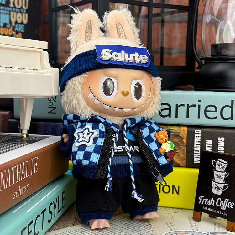 适用于拉布布衣服labubu娃衣17cm毛绒搪胶可穿一代二代着替套装