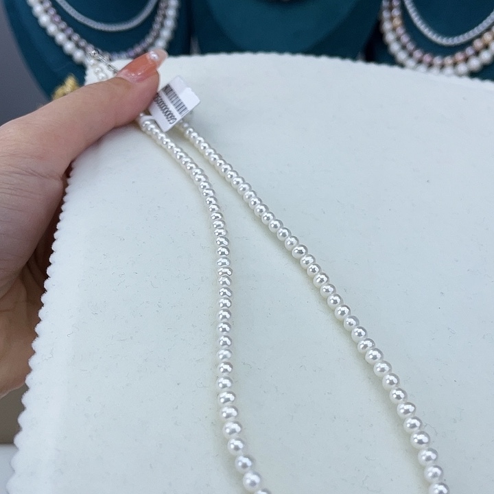 淡水珍珠颈饰银S925镶嵌3-4