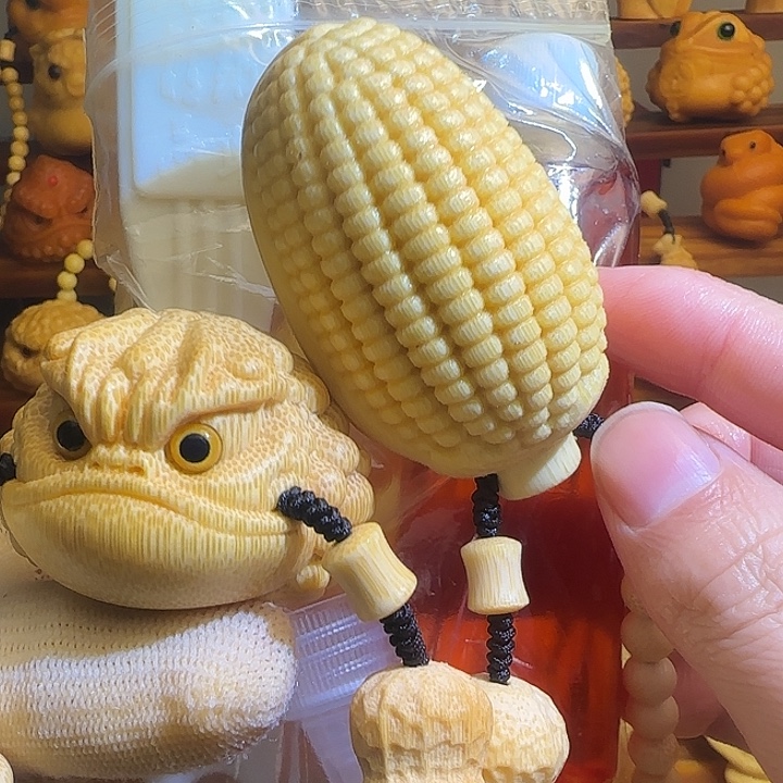 竹竹雕5.0+恶霸蟾带竹链，大玉米带竹链，送2油、刷子