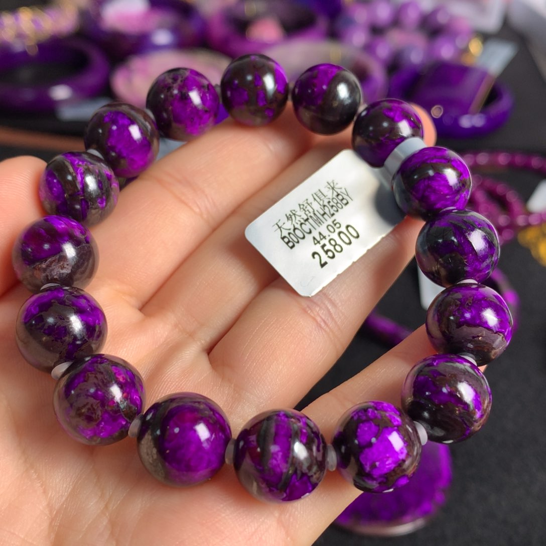 苏纪石（舒俱来）未镶嵌红丝绒手串12+