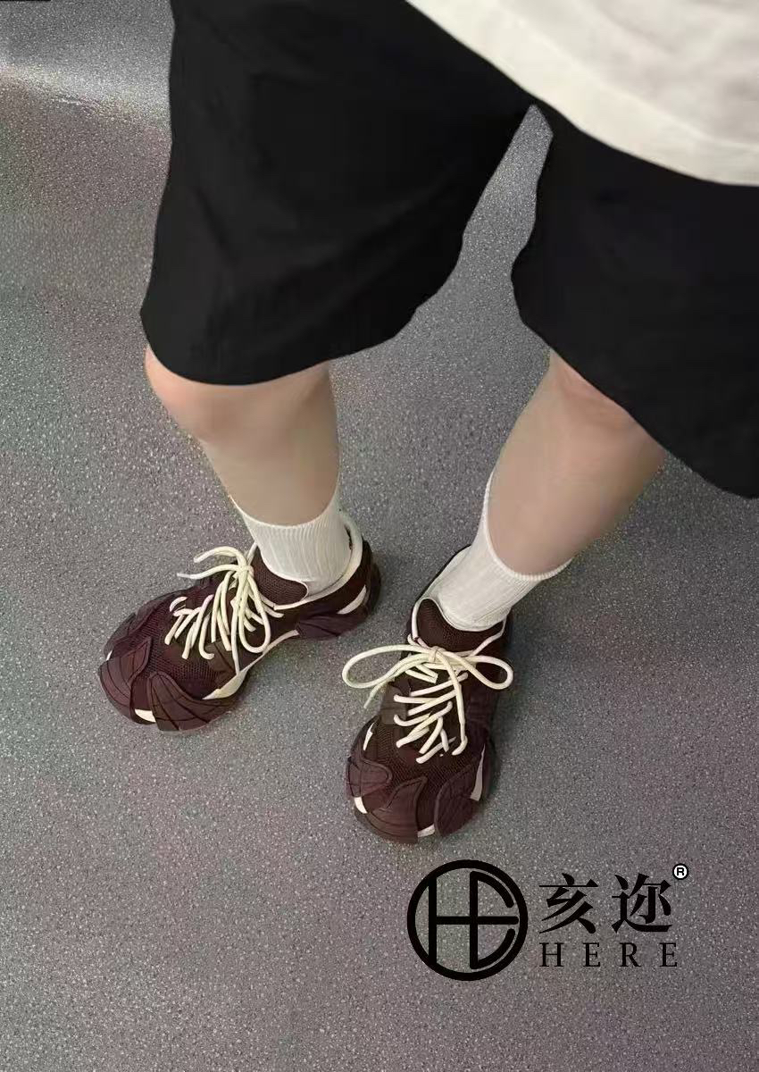 欧八爪鱼老爹鞋女2025秋潮网面厚底休闲运动鞋5528
