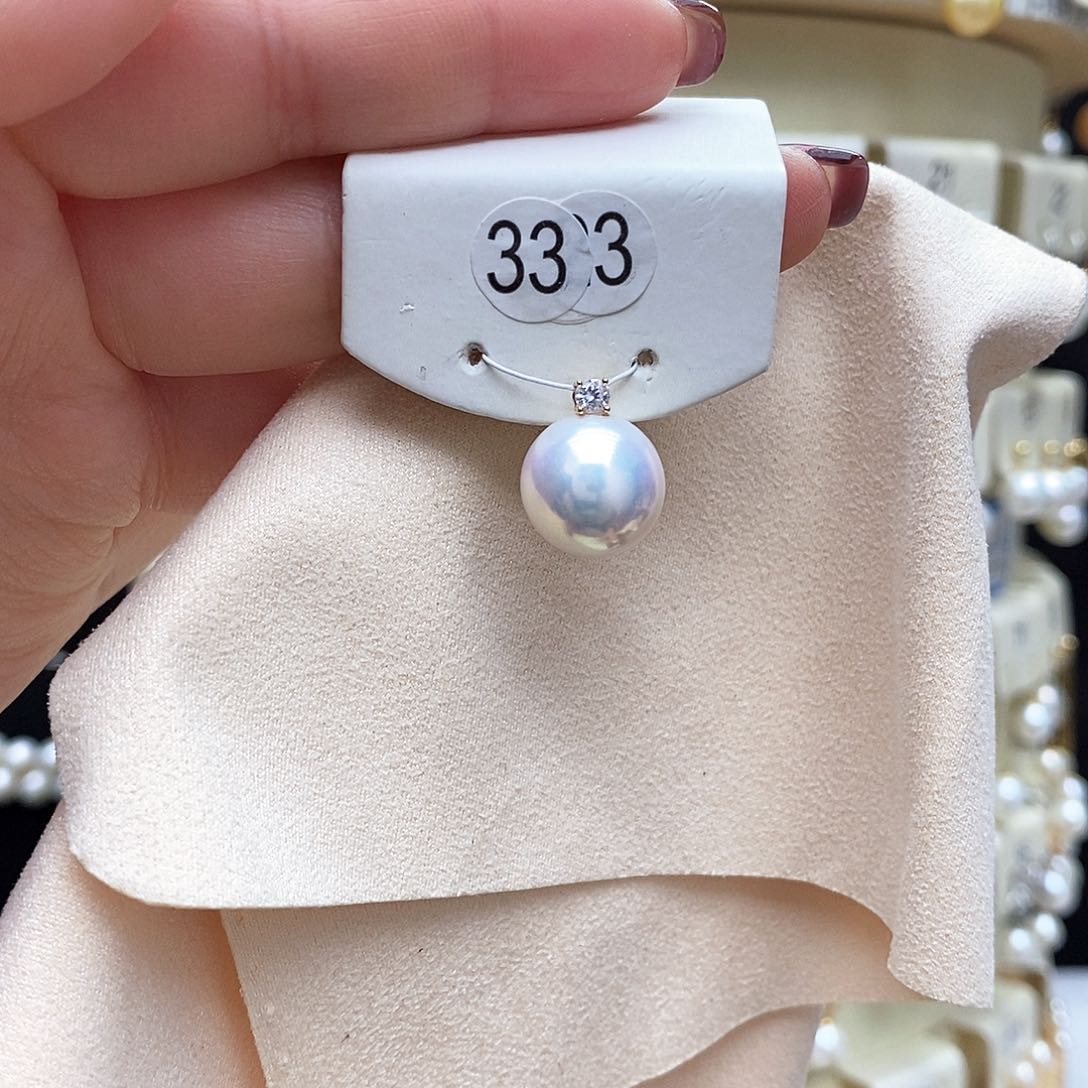 淡水珍珠吊坠18K金镶嵌