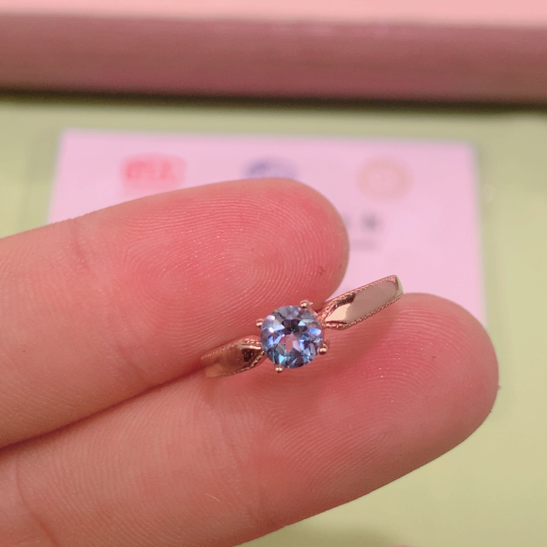 托帕石戒指银S925镶嵌