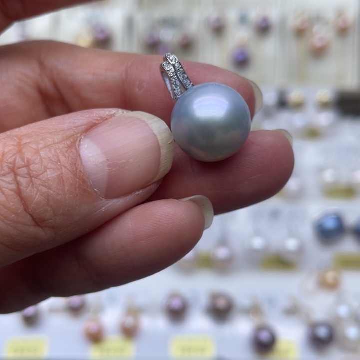 淡水珍珠吊坠(赠链)银S925镶嵌