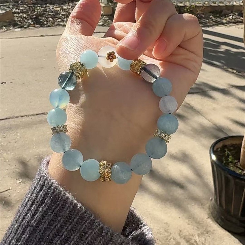 合金仿水晶手链 水晶多宝五行手链金木水火土平衡文创新爆款手串