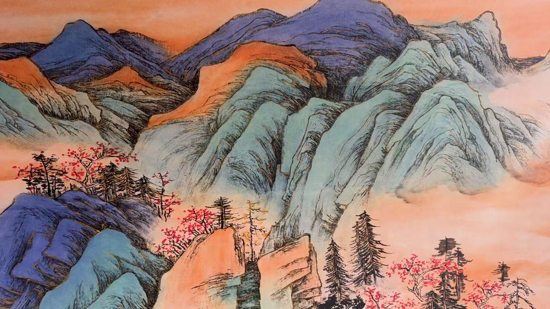 清风云起横幅精美装饰画