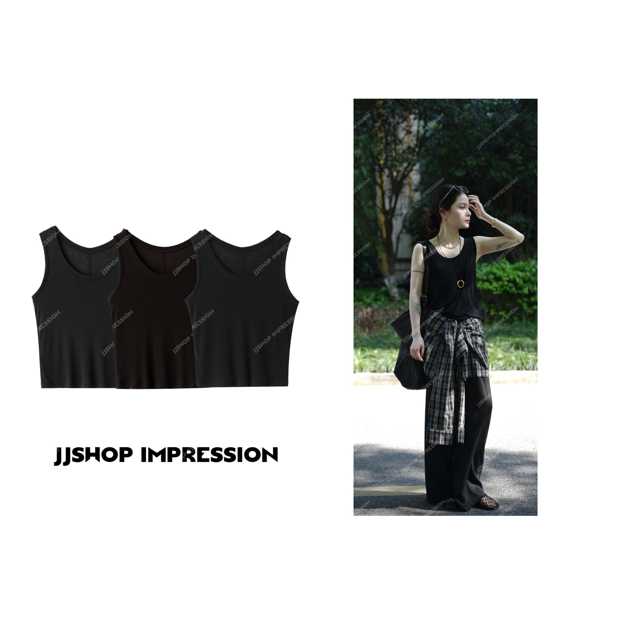 【天丝羊毛背心】JJSHOP IMPRESSION夏季极简风宽松松弛感微透背心
