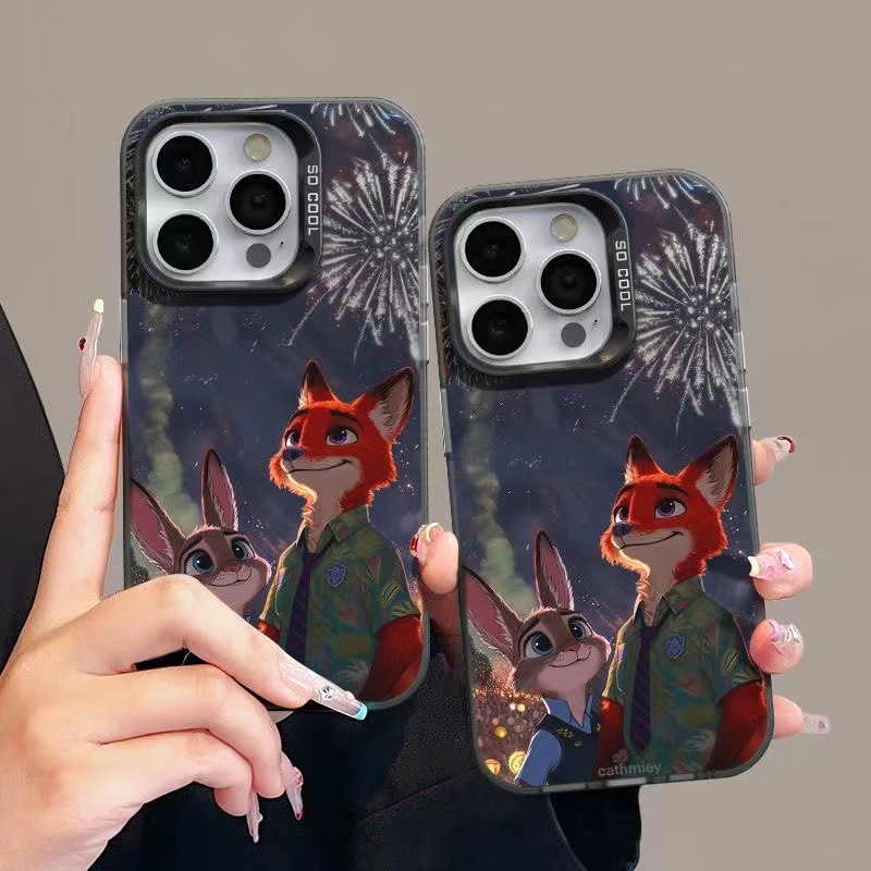 彩银朱迪尼克适用于苹果15pro手机壳iphone14plus少女12卡通13情