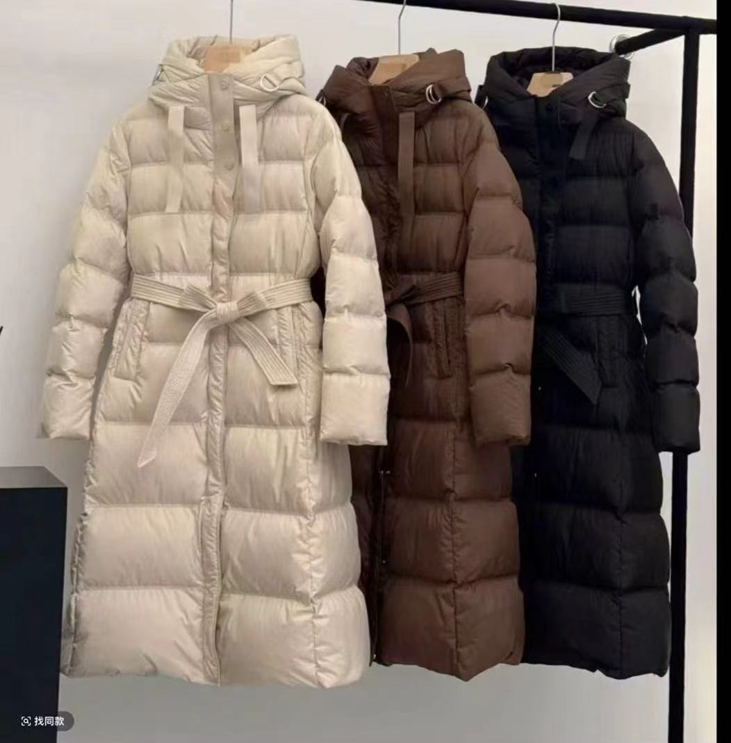 反季羽绒服女加厚修身收腰显瘦过膝中长款时尚鸭绒外套999#